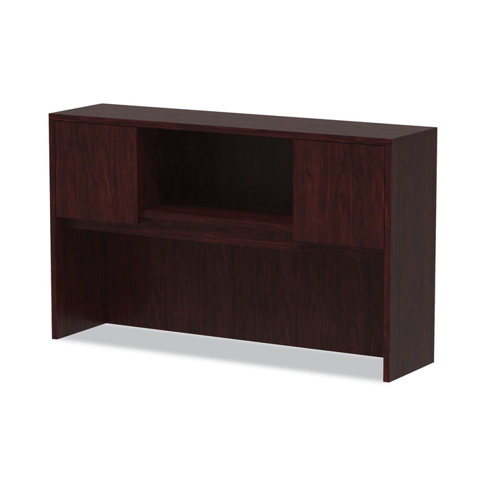 Alera Valencia Series Hutch with Doors, 4 Compartments, 58.88w x 15d x 35.38h, Mahogany