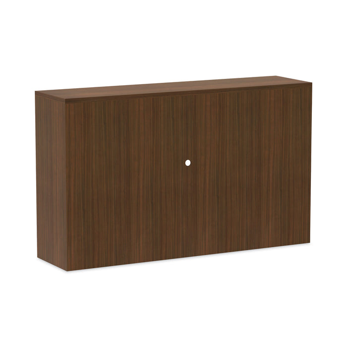 Alera Valencia Series Hutch with Doors, 4 Compartments, 58.88w x 15d x 35.38h, Modern Walnut