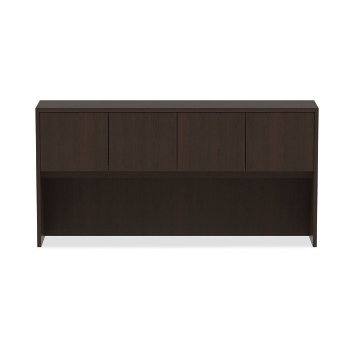 Alera Valencia Series Hutch with Doors, 4 Compartments, 70.63w x 15d x 35.38h, Espresso