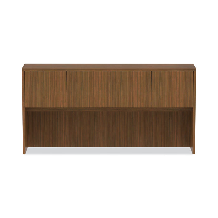 Alera Valencia Series Hutch with Doors, 4 Compartments, 70.63w x 15d x 35.38h, Modern Walnut