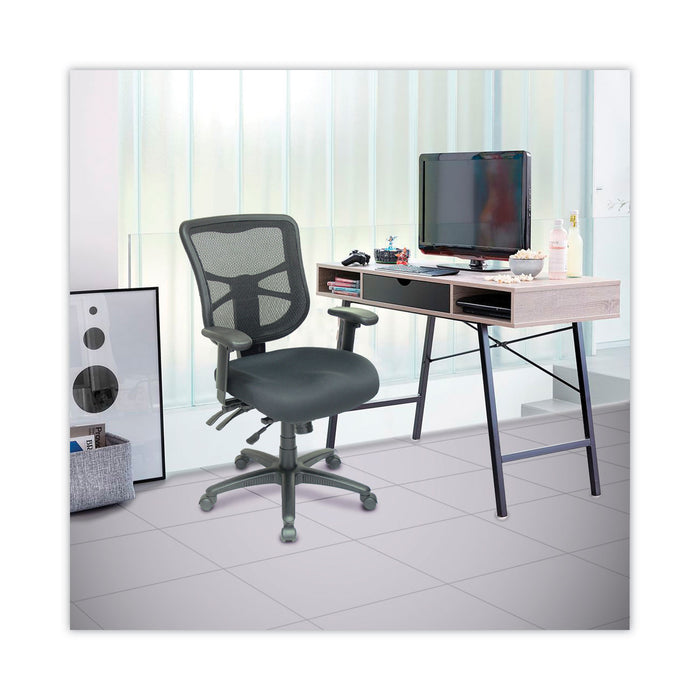 Alera Elusion Series Mesh Mid-Back Multifunction Chair, Supports Up to 275 lb, 17.7" to 21.4" Seat Height, Black