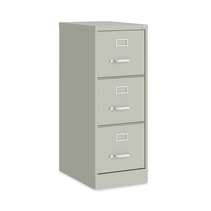 Three-Drawer Economy Vertical File, Letter-Size File Drawers, 15" x 22" x 40.19", Light Gray