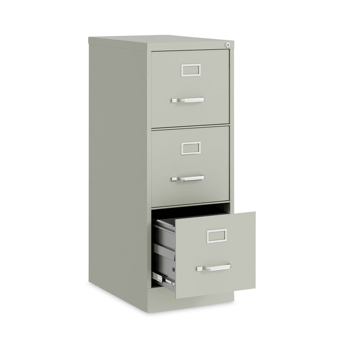 Three-Drawer Economy Vertical File, Letter-Size File Drawers, 15" x 22" x 40.19", Light Gray