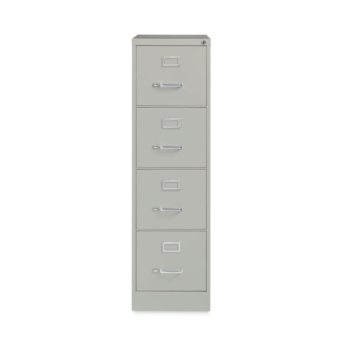 Four-Drawer Economy Vertical File, Letter-Size File Drawers, 15" x 22" x 52", Light Gray