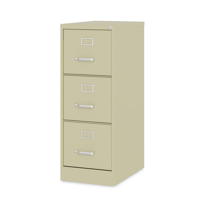 Three-Drawer Economy Vertical File, Letter-Size File Drawers, 15" x 22" x 40.19", Putty