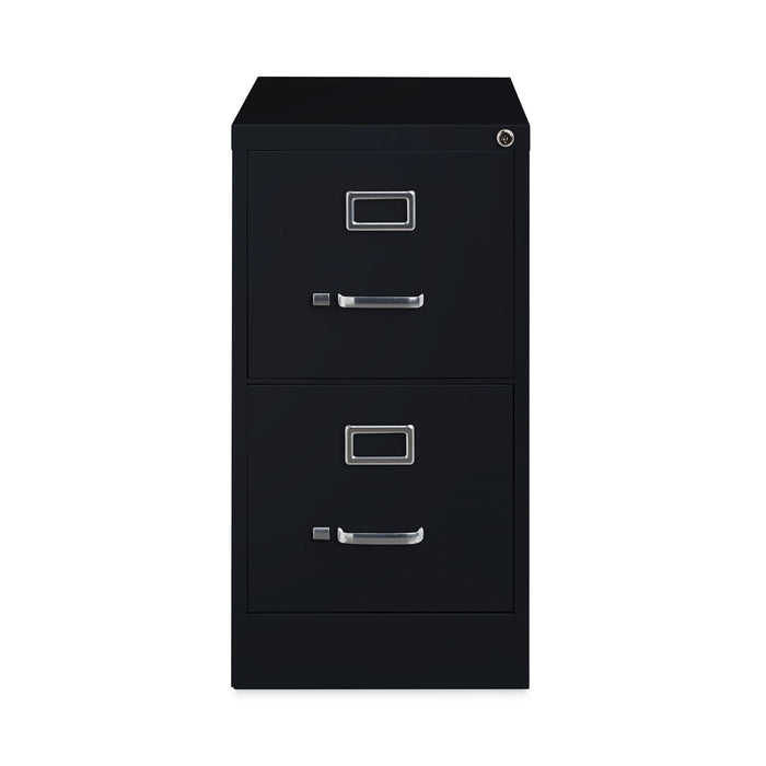 Two-Drawer Economy Vertical File, Letter-Size File Drawers, 15" x 26.5" x 28.37", Black