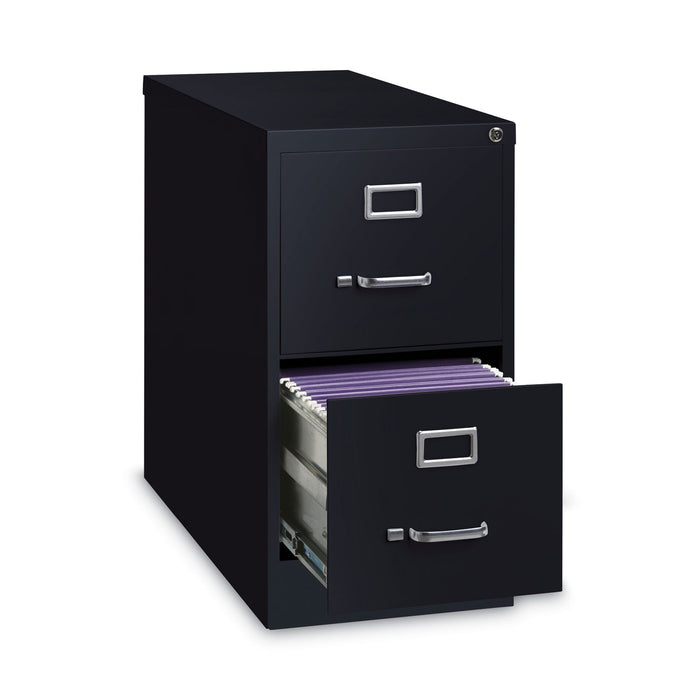 Two-Drawer Economy Vertical File, Letter-Size File Drawers, 15" x 26.5" x 28.37", Black