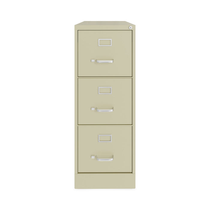 Three-Drawer Economy Vertical File, Letter-Size File Drawers, 15" x 22" x 40.19", Putty