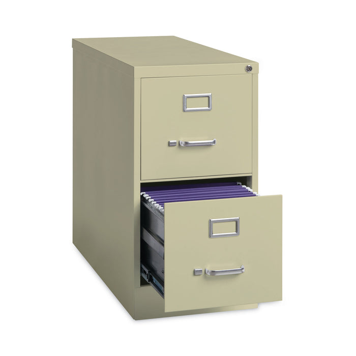 Two-Drawer Economy Vertical File, Letter-Size File Drawers, 15" x 26.5" x 28.37", Putty