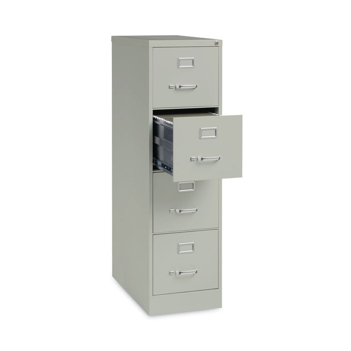 Four-Drawer Economy Vertical File, Letter-Size File Drawers, 15" x 26.5" x 52", Light Gray