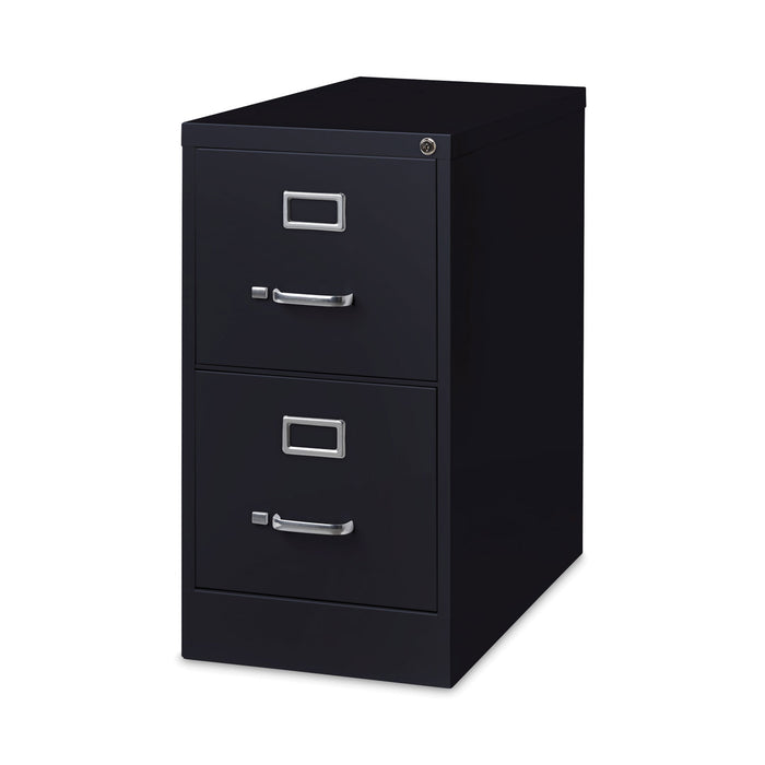 Two-Drawer Economy Vertical File, Letter-Size File Drawers, 15" x 26.5" x 28.37", Black