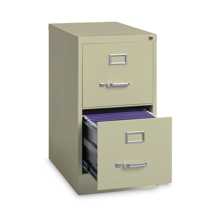 Two-Drawer Economy Vertical File, Letter-Size File Drawers, 15" x 22" x 28.37", Putty