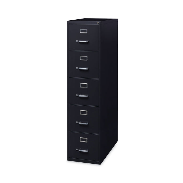 Five-Drawer Economy Vertical File, Letter-Size File Drawers, 15" x 26.5" x 61.37", Black