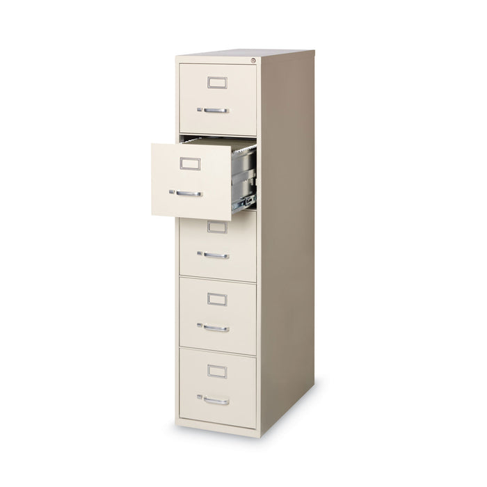 Five-Drawer Economy Vertical File, Letter-Size File Drawers, 15" x 26.5" x 61.37", Putty