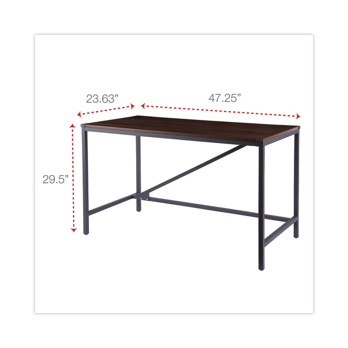 Industrial Series Table Desk, 47.25" x 23.63" x 29.5", Modern Walnut