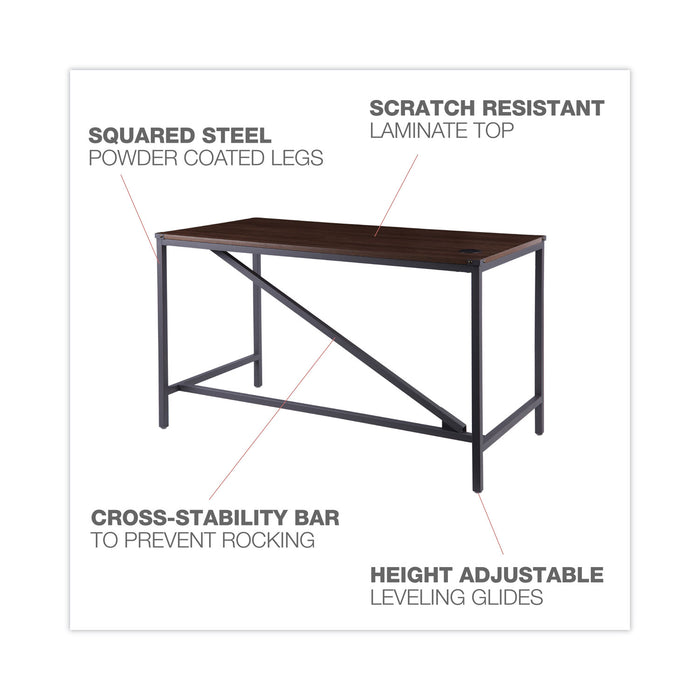 Industrial Series Table Desk, 47.25" x 23.63" x 29.5", Modern Walnut