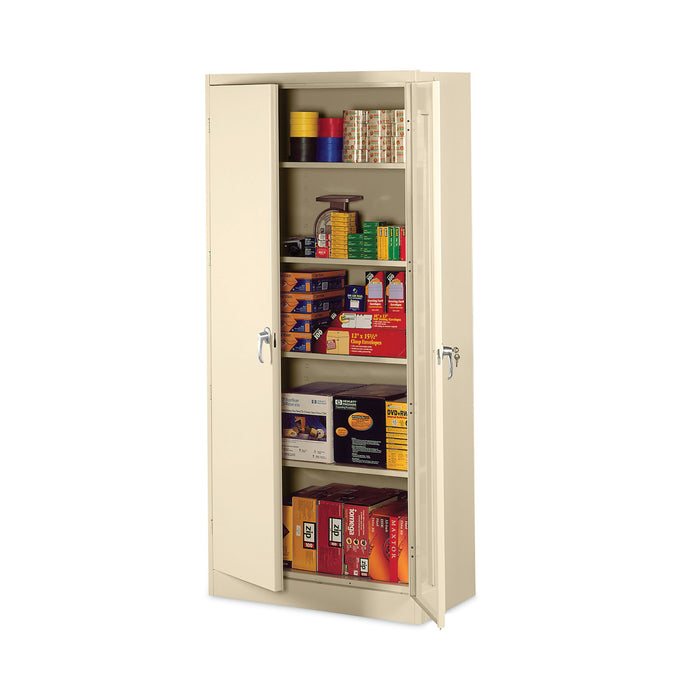 Assembled 78" High Heavy-Duty Welded Storage Cabinet, Four Adjustable Shelves, 36w x 24d, Putty