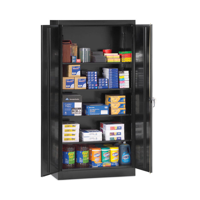 Assembled 72" High Heavy-Duty Welded Storage Cabinet, Four Adjustable Shelves, 36w x 18d, Black