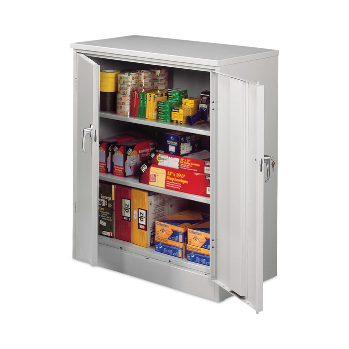 Assembled 42" High Heavy-Duty Welded Storage Cabinet, Two Adjustable Shelves, 36w x 18d, Light Gray