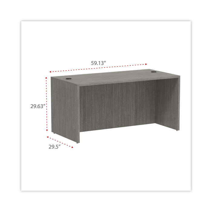 Alera Valencia Series Straight Front Desk Shell, 59.13" x 29.5" x 29.63", Gray