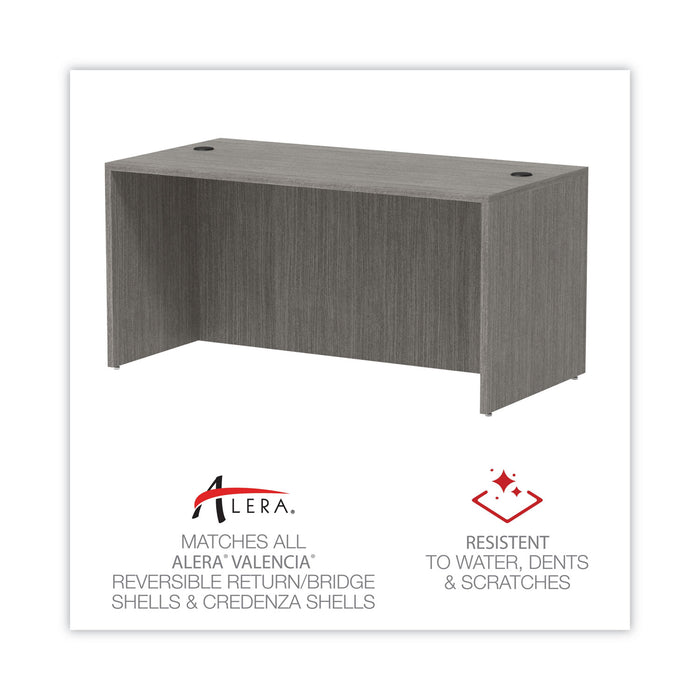 Alera Valencia Series Straight Front Desk Shell, 59.13" x 29.5" x 29.63", Gray