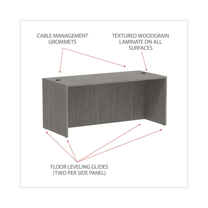 Alera Valencia Series Straight Front Desk Shell, 65" x 29.5" x 29.63", Gray