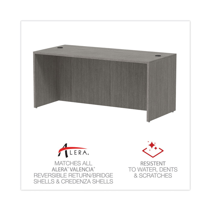 Alera Valencia Series Straight Front Desk Shell, 65" x 29.5" x 29.63", Gray