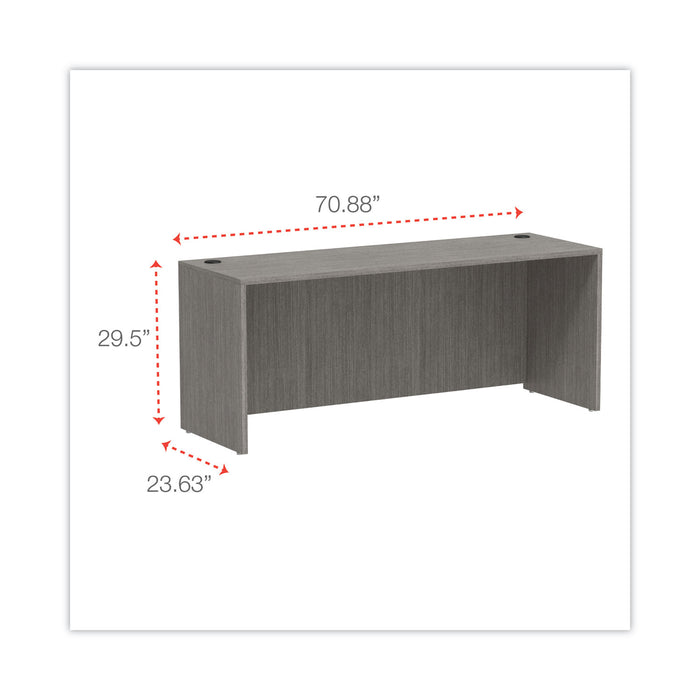 Alera Valencia Series Credenza Shell, 70.88w x 23.63d x 29.5h, Gray