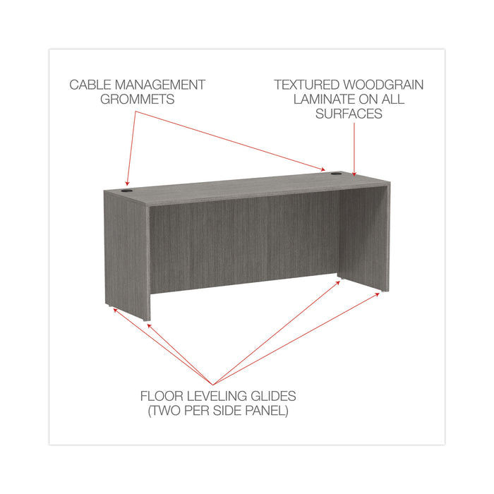 Alera Valencia Series Credenza Shell, 70.88w x 23.63d x 29.5h, Gray