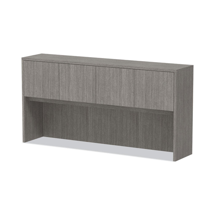 Alera Valencia Series Hutch with Doors, 4 Compartments, 70.63w x 15d x 35.38h, Gray