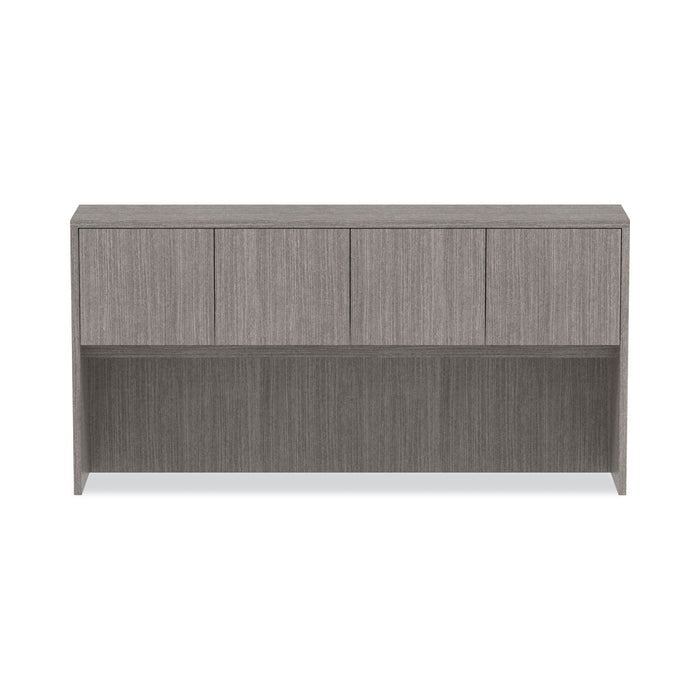 Alera Valencia Series Hutch with Doors, 4 Compartments, 70.63w x 15d x 35.38h, Gray