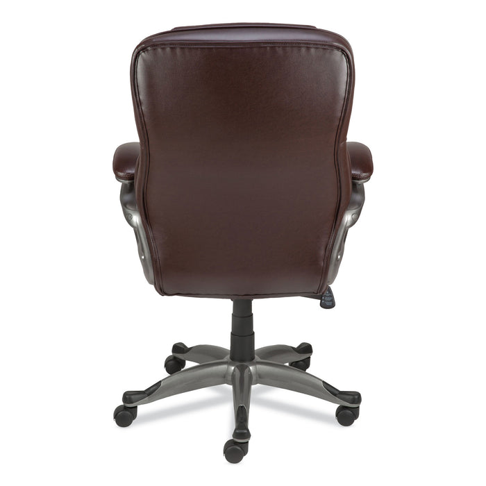 Alera Birns Series High-Back Task Chair, Supports Up to 250 lb, 18.11" to 22.05" Seat Height, Brown Seat/Back, Chrome Base