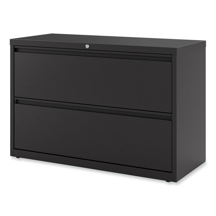 Lateral File, 2 Legal/Letter-Size File Drawers, Black, 42" x 18.63" x 28"