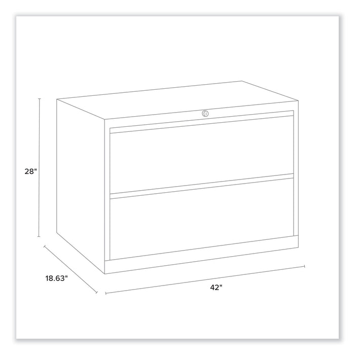 Lateral File, 2 Legal/Letter-Size File Drawers, Charcoal, 42" x 18.63" x 28"