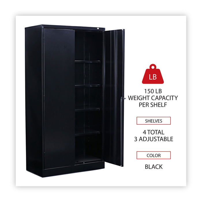 Economy Assembled Storage Cabinet, 36w x 18d x 72h, Black