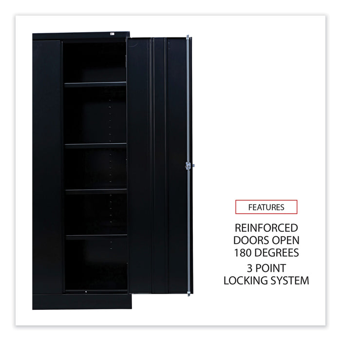 Economy Assembled Storage Cabinet, 36w x 18d x 72h, Black