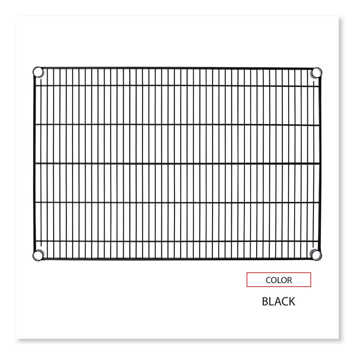 Industrial Wire Shelving Extra Wire Shelves, 36w x 24d, Black, 2 Shelves/Carton