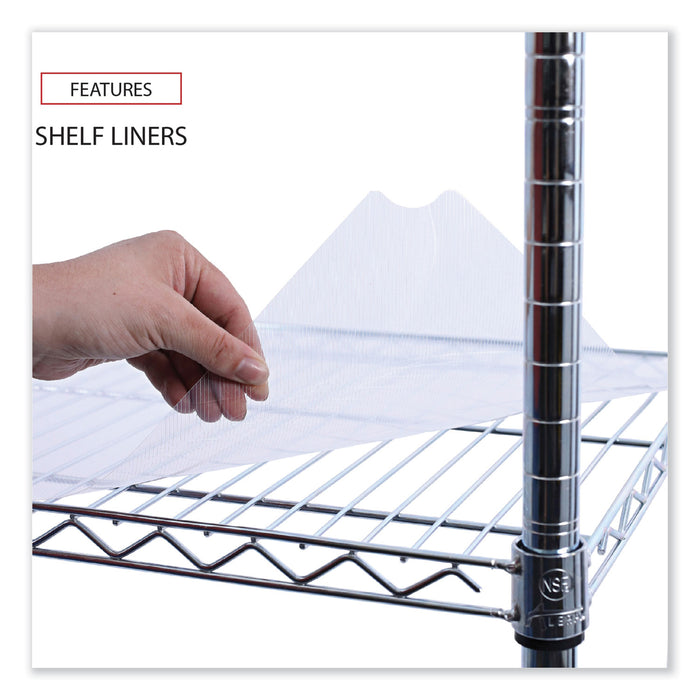 5-Shelf Wire Shelving Kit with Casters and Shelf Liners, 48w x 18d x 72h, Silver