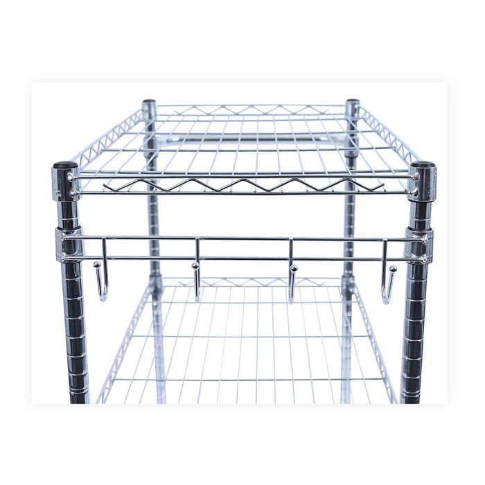 5-Shelf Wire Shelving Kit with Casters and Shelf Liners, 48w x 18d x 72h, Silver