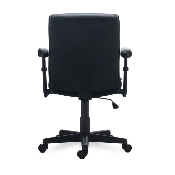 Alera Harthope Leather Task Chair, Supports Up to 275 lb, Black Seat/Back, Black Base