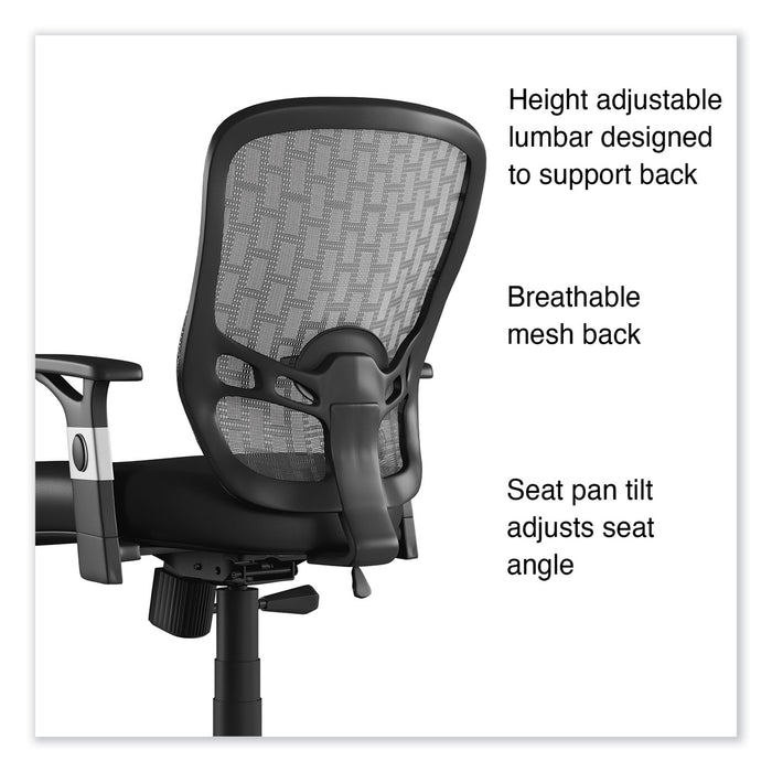 Alera Linhope Chair, Supports Up to 275 lb, Black Seat/Back, Black Base