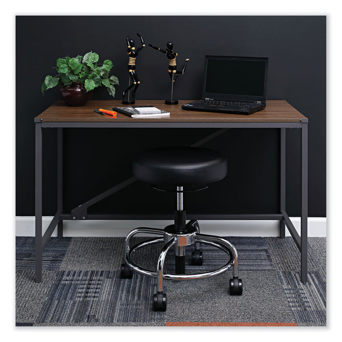 Alera HL Series Height-Adjustable Utility Stool, Backless, Supports Up to 300 lb, 24" Seat Height, Black Seat, Chrome Base