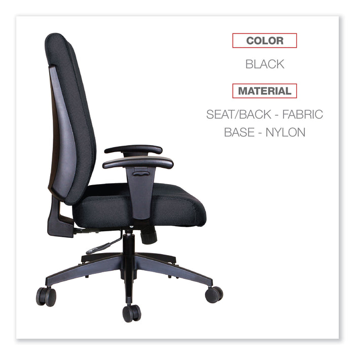 Alera Wrigley Series High Performance High-Back Synchro-Tilt Task Chair, Supports 275 lb, 17.24" to 20.55" Seat Height, Black