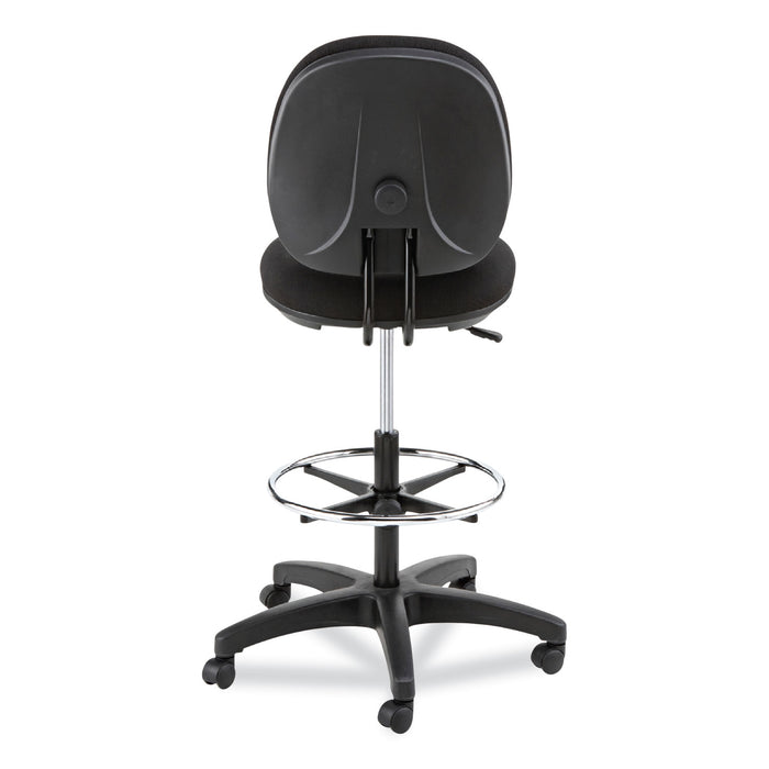 Alera Interval Series Swivel Task Stool, Supports Up to 275 lb, 23.93" to 34.53" Seat Height, Black Fabric