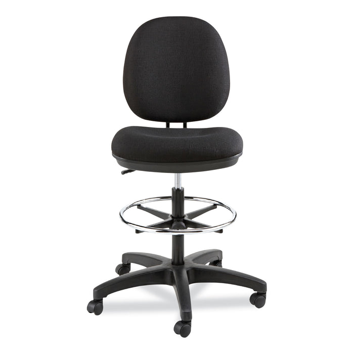 Alera Interval Series Swivel Task Stool, Supports Up to 275 lb, 23.93" to 34.53" Seat Height, Black Fabric