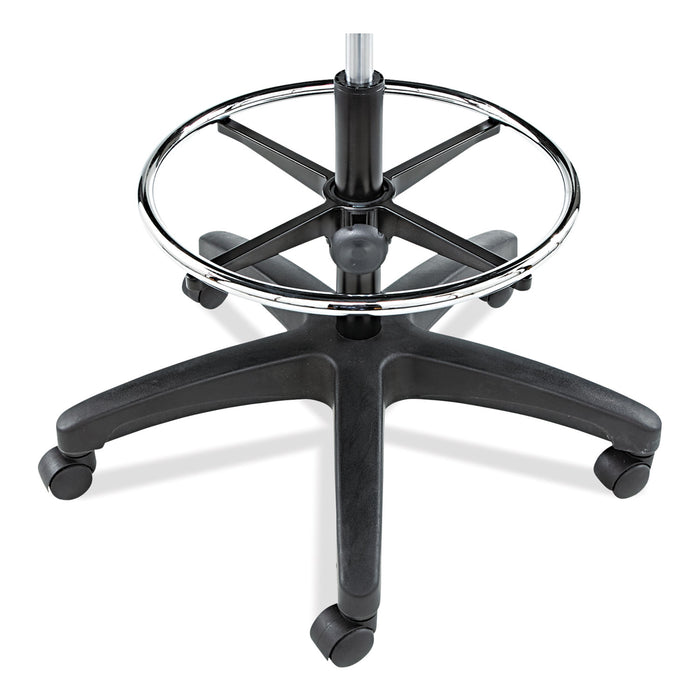 Alera Interval Series Swivel Task Stool, Supports Up to 275 lb, 23.93" to 34.53" Seat Height, Black Faux Leather