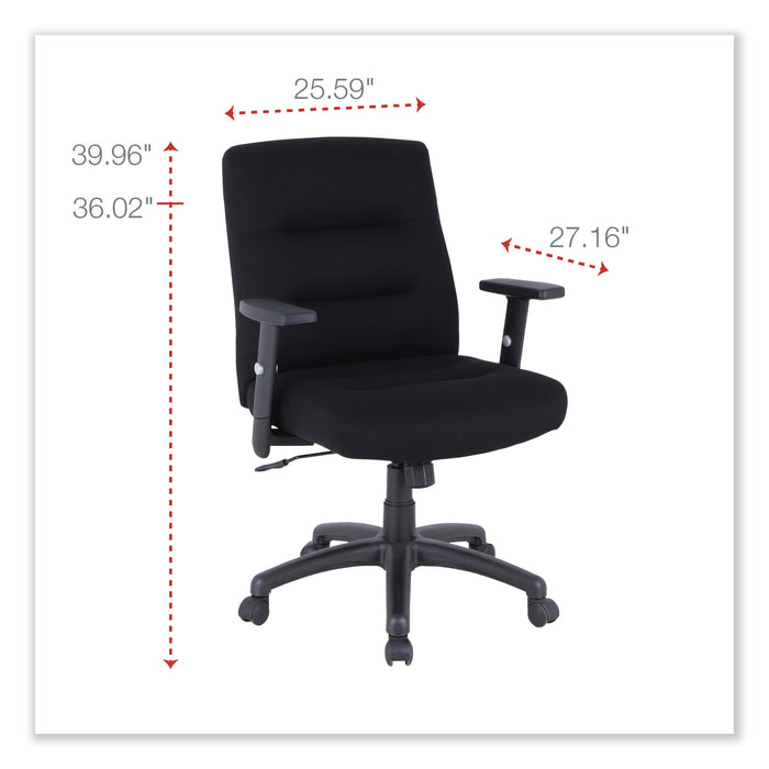 Alera Kesson Series Petite Office Chair, Supports Up to 300 lb, 17.71" to 21.65" Seat Height, Black