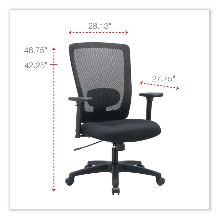 Alera Envy Series Mesh High-Back Swivel/Tilt Chair, Supports Up to 250 lb, 16.88" to 21.5" Seat Height, Black