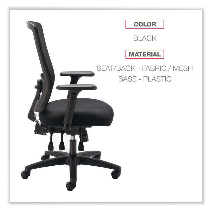 Alera Envy Series Mesh High-Back Multifunction Chair, Supports Up to 250 lb, 16.88" to 21.5" Seat Height, Black