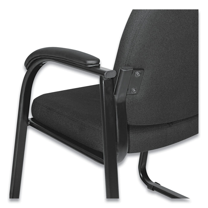 Alera Genaro Series Fabric Half-Back Sled Base Guest Chair, 25" x 24.80" x 33.66", Black Seat, Black Back, Black Base